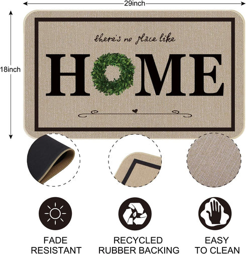 ONWAY Indoor Front Door Mat 18x29 Inch Welcome Mats Non-Slip Doormat Entry Rugs for Inside House and Home Entrance with Home Quote