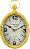 Yellow 12 Inch Wall Clock European Retro Design Oval-Shaped Old-Fashioned Wall Clock Retro Craftsmanship Wall Clock Suitable for Public Areas in Living Room Kitchen Office Space Wall Clock