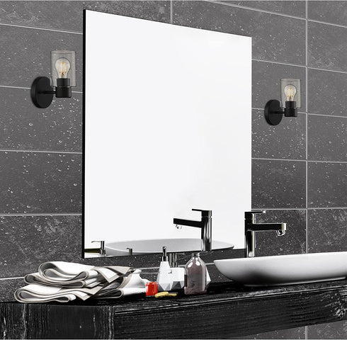 Westinghouse Lighting 6115500 Sylvestre Transitional One-Light Indoor Wall Light Fixture, Matte Black Finish, Clear Glass
