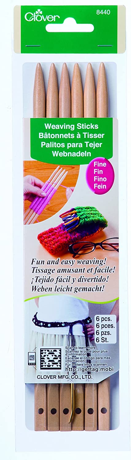 Clover 8440 Fine Weaving Sticks (6-Pack), Brown