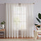 FMFUNCTEX Flax Linen Sheer Curtains 84-inch Long Living Room Vintage Window Panel Drapes for Farmhouse Bedroom Rod Pocket, Natural, 52" Width, 2 Panels
