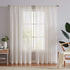 FMFUNCTEX Flax Linen Sheer Curtains 84-inch Long Living Room Vintage Window Panel Drapes for Farmhouse Bedroom Rod Pocket, Natural, 52" Width, 2 Panels