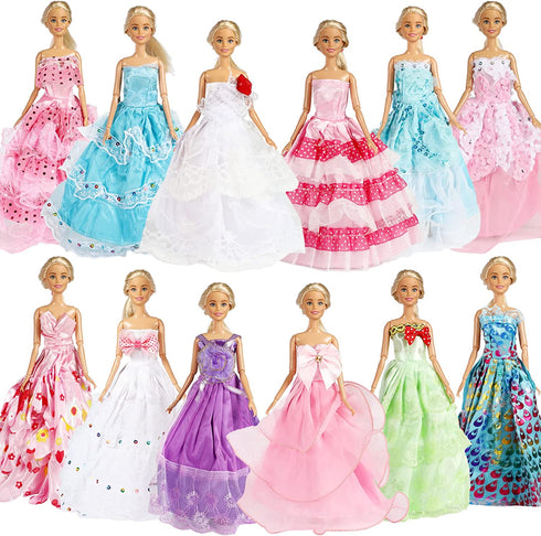 SOTOGO 12 Sets Doll Clothes for 11.5 Inch Girl Doll Handmade Doll Outfits Fashion Doll Dresses Party Wedding Dresses Doll Gowns