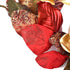 RED DECO Christmas Wreath for Front Door - 20 Inch Red Magnolia with 3 Gold Flowers, Holiday Wreaths for Home Farmhouse Indoor Outdoor Windows Wall Decor(Red)