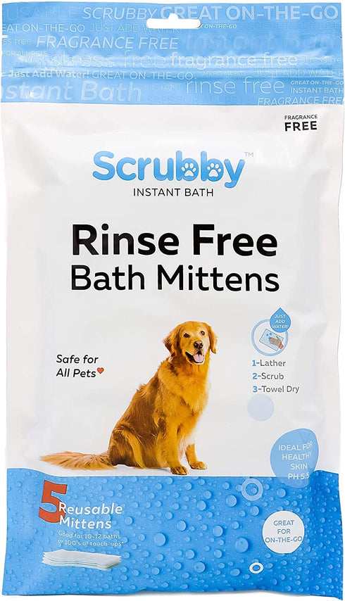 ScrubbyPet No Rinse Pet Wipes- Use Pet Bathing, Pet Grooming Pet Washing, Simple to Use,Just Lather, Wipe, Dry. Excellent Sensitive Skin. The Ideal Pet Wipes Bathing Your Pet Dog Cat.