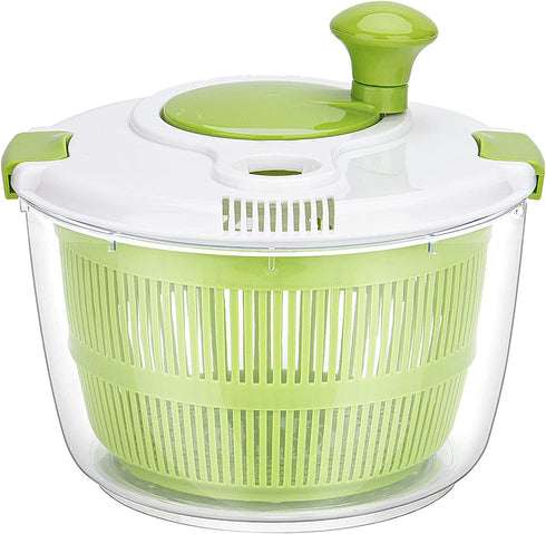 PTNITWO 5L Salad Spinner Large, Lettuce Spinner Dryer With Comfortable Handle, Safe Locking Lid and Non-slip Base, BPA Free, Vegetable Washer with Bowl for Cleaning and Drying Salad Greens and Fruit