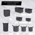 DII Laundry Storage Collection Cabana Stripe Collapsible and Waterproof Bins, Small Rectangle, 12x7.5, Black, 2 Piece