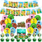 Animal Cross_ing Birthday Party Supplies 46PCS Cartoon Gifts for Kids Video Game Theme Party Decorations Includes 20 Packs Balloon, 1 Pack Banner, 24 Packs Muffin Cake Toppers