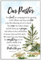 Our Pastor Wood Plaque with Inspiring Quotes 6 inches x 9 inches - Elegant Vertical Frame Wall & Tabletop Decoration | Easel & Hanging Hook | Christian Family Religious Home Decor Saying