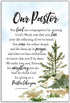 Our Pastor Wood Plaque with Inspiring Quotes 6 inches x 9 inches - Elegant Vertical Frame Wall & Tabletop Decoration | Easel & Hanging Hook | Christian Family Religious Home Decor Saying