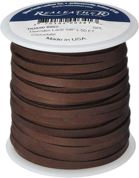 Realeather Crafts Deerskin Lace, Chocolate