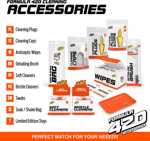 Formula 420 Variety Pack : 1 Bottle Glass Metal Ceramic Pipe Original Cleaner 12 Oz. & 1 Bottle Bling Instant Cleaner 16oz (2 Bottles Total)
