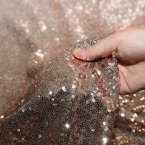 Poise3EHome 60×102'' Rectangle Sequin Tablecloth for Party Cake Dessert Table Exhibition Events, Rose Gold