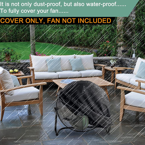 ELONGRIVER Industrial Fan Cover,Waterproof&Dustproof Cover for 18"&20" High Velocity Floor Fan, Household Fan Cover For Outdoor in Heavy Duty Material (24"x7.5"x24")