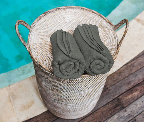 Utopia Towels Cotton Grey Washcloths Set - Pack of 24 - 100% Ring Spun Cotton, Premium Quality Flannel Face Cloths, Highly Absorbent and Soft Feel Fingertip Towels