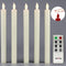 Rhytsing 10" Ivory Flameless Taper Candles with Timer, Battery Operated Dinner Candles, Push-Activated, Textured Wax Finish, Warm White Light, Remote & Batteries Included - Set of 5