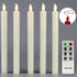 Rhytsing 10" Ivory Flameless Taper Candles with Timer, Battery Operated Dinner Candles, Push-Activated, Textured Wax Finish, Warm White Light, Remote & Batteries Included - Set of 5