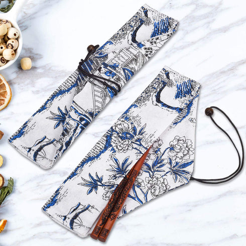 GANGUOLA Chopsticks Reusable Chinese Chopsticks Dragon and Phoenix Carve on Chopsticks with Holder? Carrying Bag Chopsticks Set with Unique Package(5 pairs)