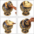 Pterosaur Windproof Ashtray with Flip Lid for Cigarette Metal Portable Smoking Tobacco Ashtray Indoor Outdoor, Handicrafts Rose Pattern Classy Gift for Women Men (Navy Blue-Golden)