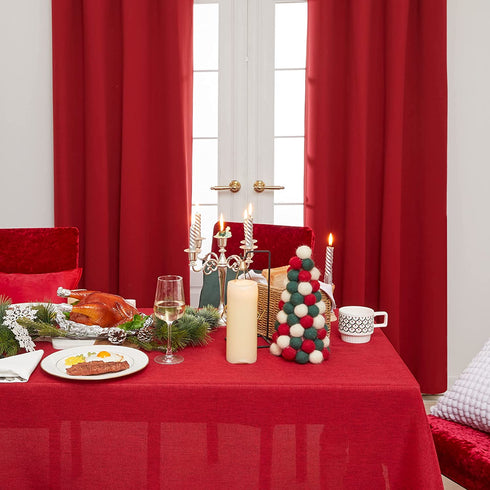 Deconovo Blackout Curtains, Red Rod Pocket Room Darkening Window Panels, 38 Inch by 84 Inch Thermal Insulated Blackout Curtains for Nursery Room, 2 Curtain Panels