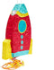 Blue Panda Rocket Ship Pinata for Space Birthday Party Supplies (16.5 x 12.5 x 3 In)