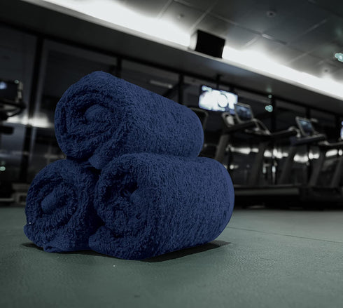 Utopia Towels Cotton Navy Washcloths Set - Pack of 24 - 100% Ring Spun Cotton, Premium Quality Flannel Face Cloths, Highly Absorbent and Soft Feel Fingertip Towels