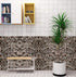 5 Sheets Self-Adhesive Aluminum Mosaic Peel and Stick Metal Tiles 3D Wall Sticker Panel Backsplash for Kitchen & Bathroom (12"x12" Bronze)