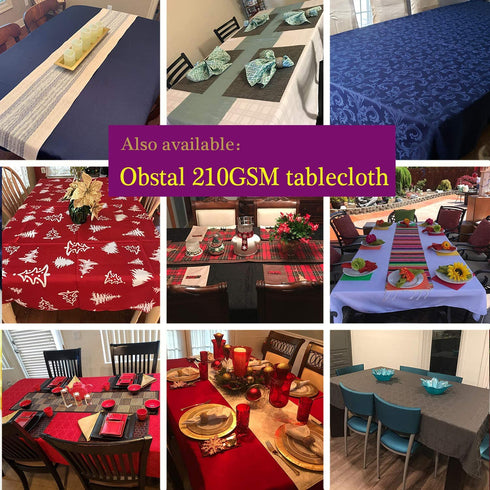 Obstal 210GSM Rectangle Table Cloth, Water Resistance Microfiber Tablecloth, Decorative Fabric Table Cover for Outdoor and Indoor Use (Champagne, 60 x 120 Inch)