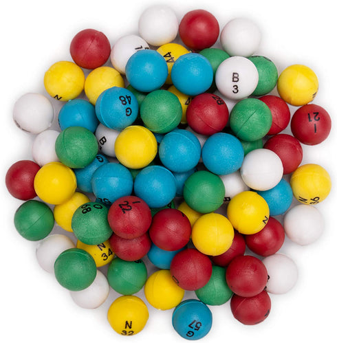 75 Multi-Color Bingo Balls| 3/5 inch Plastic Balls for Standard Bingo Cages and Raffles| Lost Bingo Ball Replacement