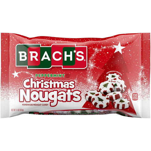 Brach's Christmas Holiday Peppermint Nougat Candy, Christmas Stocking Stuffer Candy, Holiday Classic Flavor, 11 oz Bag