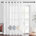 NICETOWN White Sheer Curtains for Sliding Glass Door, Grommet Top Elegant Flax Linen Semi Sheer Privacy Window Treatment for French Door/Bedroom/Living Room, W100 x L84, 1 Panel
