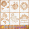 6 Pieces Sunflower Stencil Kit You are My Sunshine Stencil Butterfly Sunflower Reusable Mylar Template Stencils with Metal Open Ring for Painting on Wood Wall Home Decor