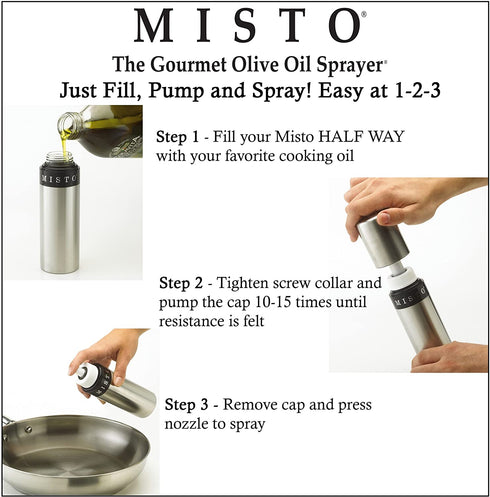 Misto Oil Sprayer, Set of Two, Silver