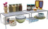 DecoBros Expandable Stackable Kitchen Cabinet and Counter Shelf Organizer,Silver