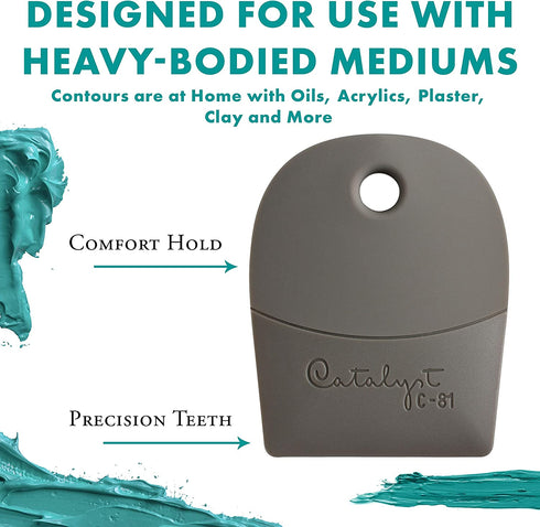 Princeton Catalyst Tools, Art Supplies for Texturizing and Moving Paint, Contour- Taupe