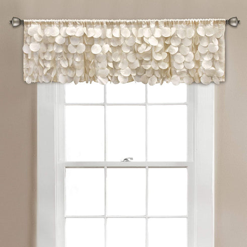 Lush Décor Gigi Valance, 14" x 70", Ivory