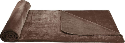 Amazon Basics Fuzzy, Micro Plush Fleece Blanket, All Seasons -Twin, Brown