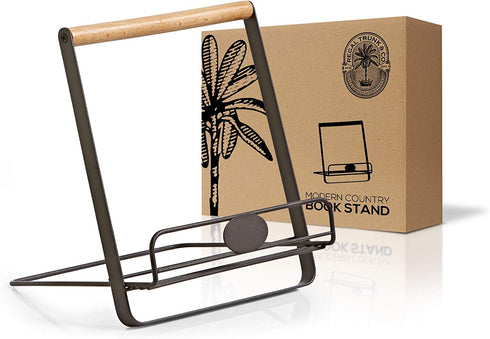 Regal Trunk Metal Cookbook Holder Stand - Recipe Book Holder - Adjustable And Foldable Cookbook Stand For Kitchen Counter - Book Holders For Reading Hands Free - Ipad Stand Or Mini Easel Stand