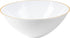 Plasticpro Disposable Organic Plastic White Bowls With gold rim Round Medium Serving Bowl 58 ounce, Elegant for Party's, Snack, or Salad Bowl, White With Gold Rim, Pack of 6