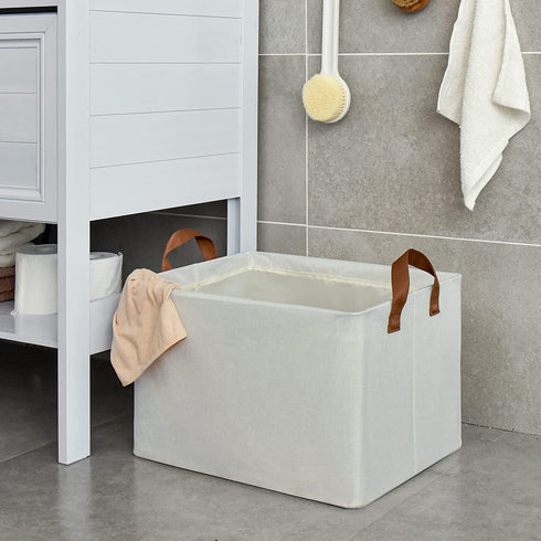 GRANNY SAYS Storage Bins for Shelves, 2-Pack Linen Closet Organizers and Storage Baskets Extra Large, Beige Shelf Baskets