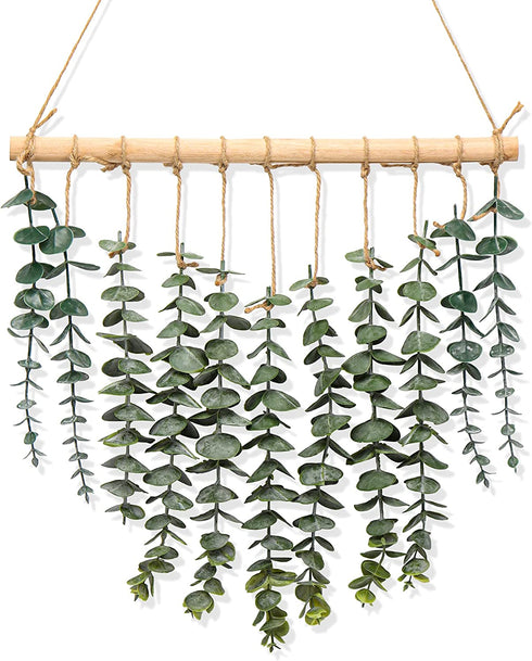Artificial Eucalyptus Wall Hanging Plant, Boho Wall Decor for Bathroom Greenery Wall Hanging Decor for Bedroom, Farmhouse, Wedding and Living Room