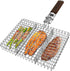 ORDORA Grill Basket, Fish Grill Basket, Rustproof 304 Stainless Steel BBQ Grilling Basket for Meat,Steak, Shrimp, Vegetables, Chops, Heavy Duty Grill Basket Outdoor Grill Accessories