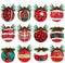 MCEAST 12 Styles Christmas Ball Ornaments Buffalo Plaid Christmas Tree Baubles Rustic Hanging Ornaments with Snowflake Pine Cones and Berries for Christmas Holiday Party Decoration
