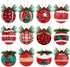 MCEAST 12 Styles Christmas Ball Ornaments Buffalo Plaid Christmas Tree Baubles Rustic Hanging Ornaments with Snowflake Pine Cones and Berries for Christmas Holiday Party Decoration