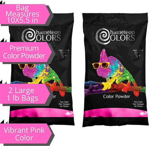 Chameleon Colors Gender Reveal Powder, Pink Color Powder, 2 Pounds (1 Pound Per Bag), Pack of 2