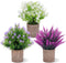 FUNARTY 3 Packs Fake Plants, Faux Plants Indoor Small Potted Plants, Mini Artificial Small Flower, 10 Faux Greenery Plants Indoor, Lavender Pot for Garden Lawn Balcony Office Home Decoration
