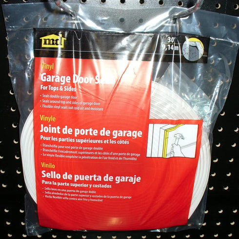 M-D Building Products Available 3822 Vinyl Garage Door Top and Sides Seal, 30 Feet, White