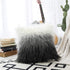 Kevin Textile Set of 2 Decorative New Luxury Series Merino Style Fur Throw Pillow Case Cushion Cover 18" x 18" 45cm x 45cm Gradient Black