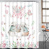 Happy Easter Day Shower Curtain with 12 Hooks, Cute Rabbits and Easter Eggs Shower Curtain, Waterproof Durable Flower Plant Shower Curtain for Easter Day Bathroom Decoration