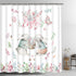 Happy Easter Day Shower Curtain with 12 Hooks, Cute Rabbits and Easter Eggs Shower Curtain, Waterproof Durable Flower Plant Shower Curtain for Easter Day Bathroom Decoration